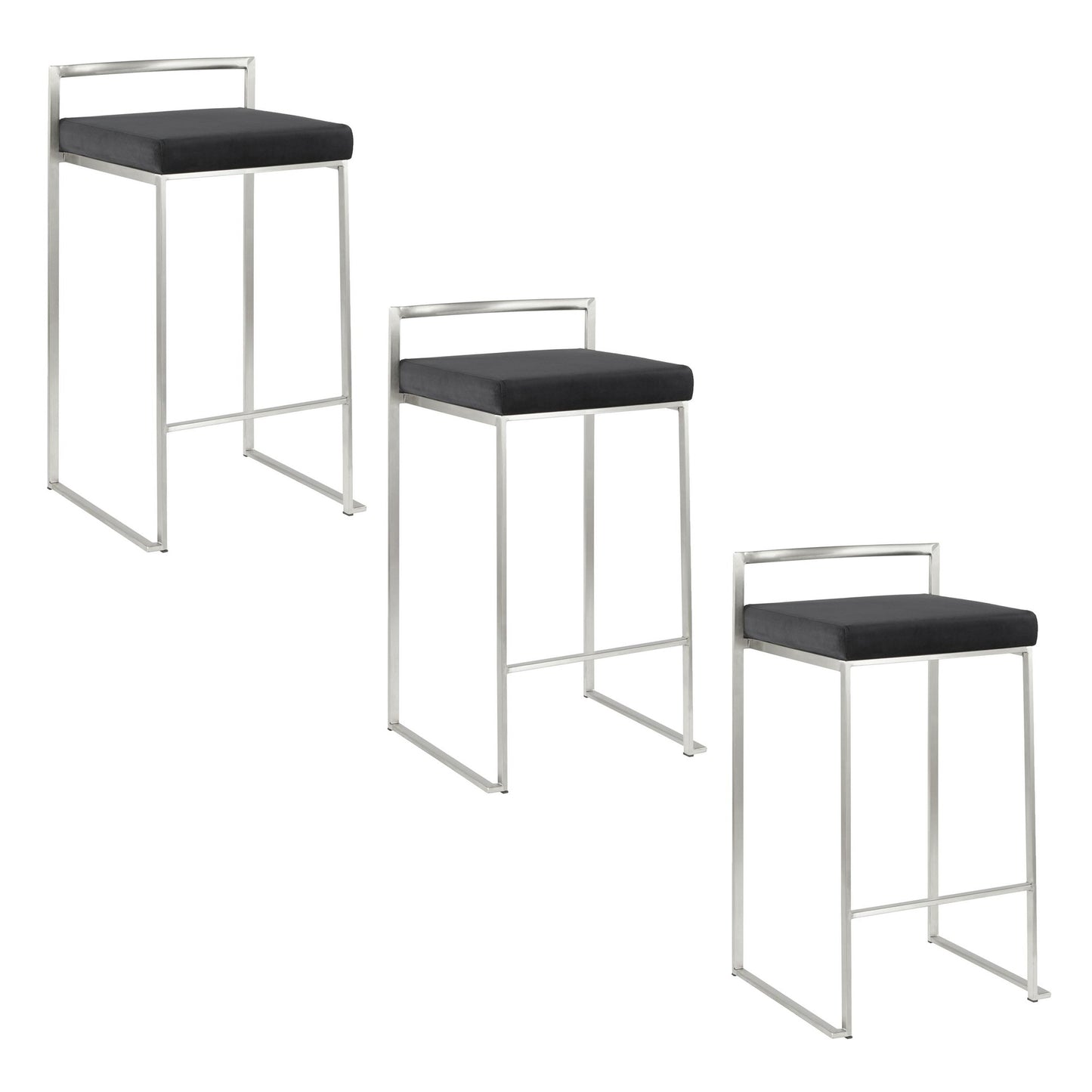 Fuji Stacker 26" Fixed-Height Counter Stool - Set of 3