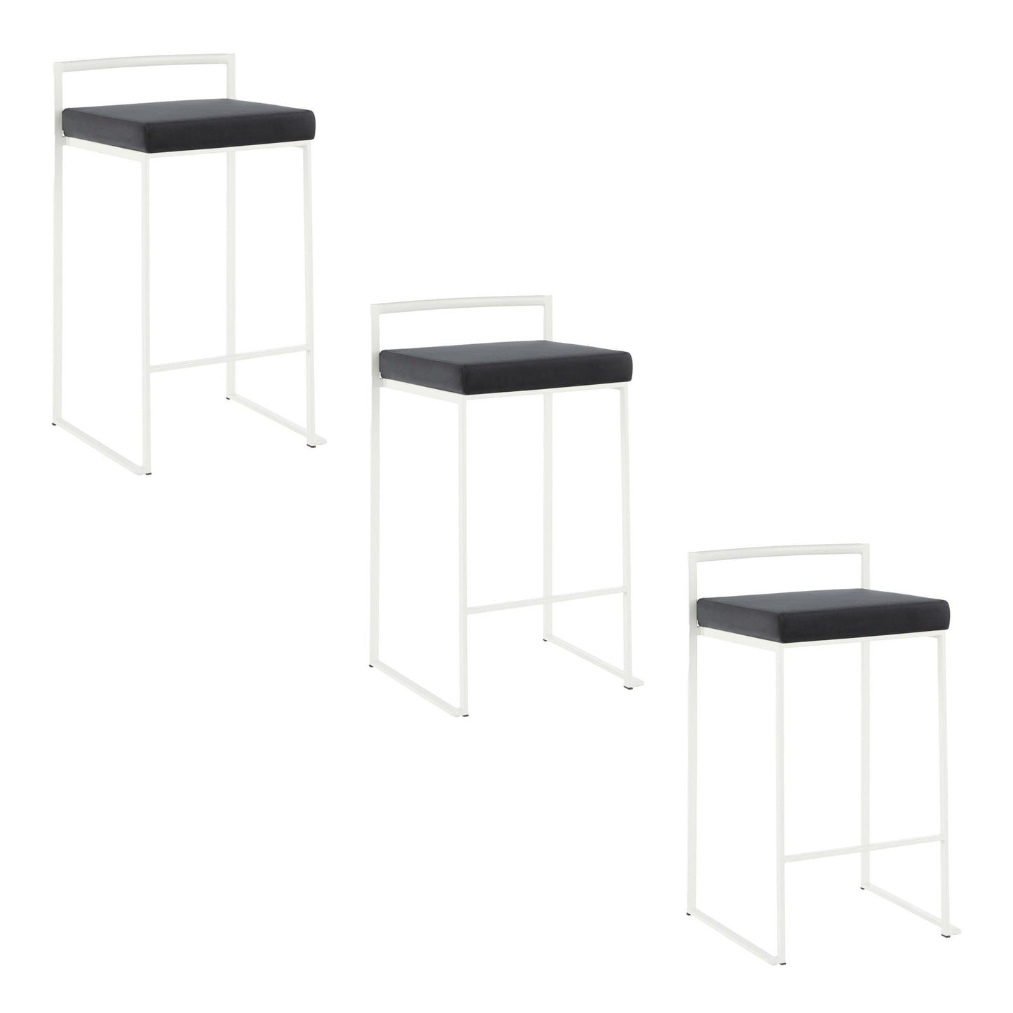 Fuji Stacker 26" Fixed-Height Counter Stool - Set of 3