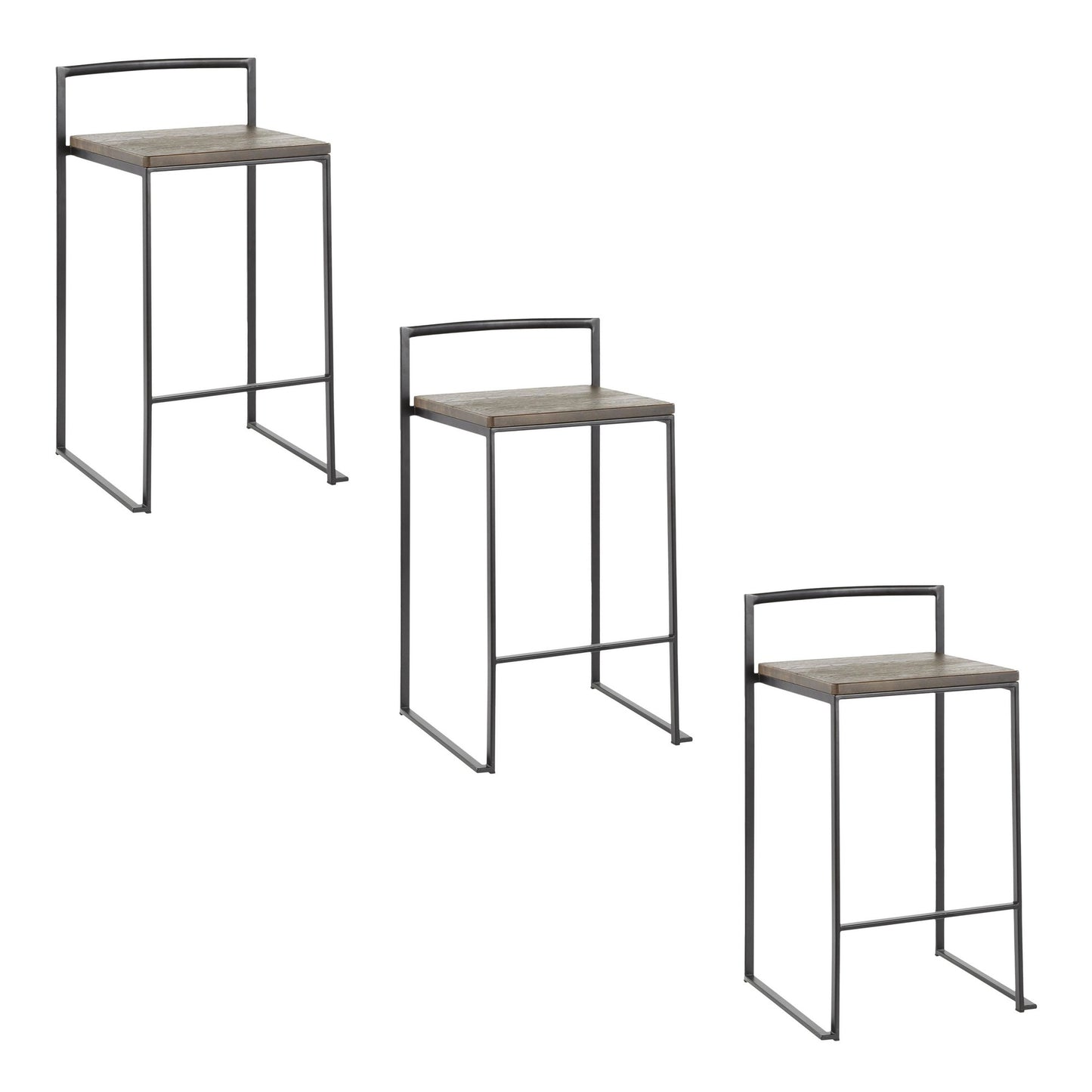 Fuji Stacker 26" Fixed-Height Counter Stool - Set of 3