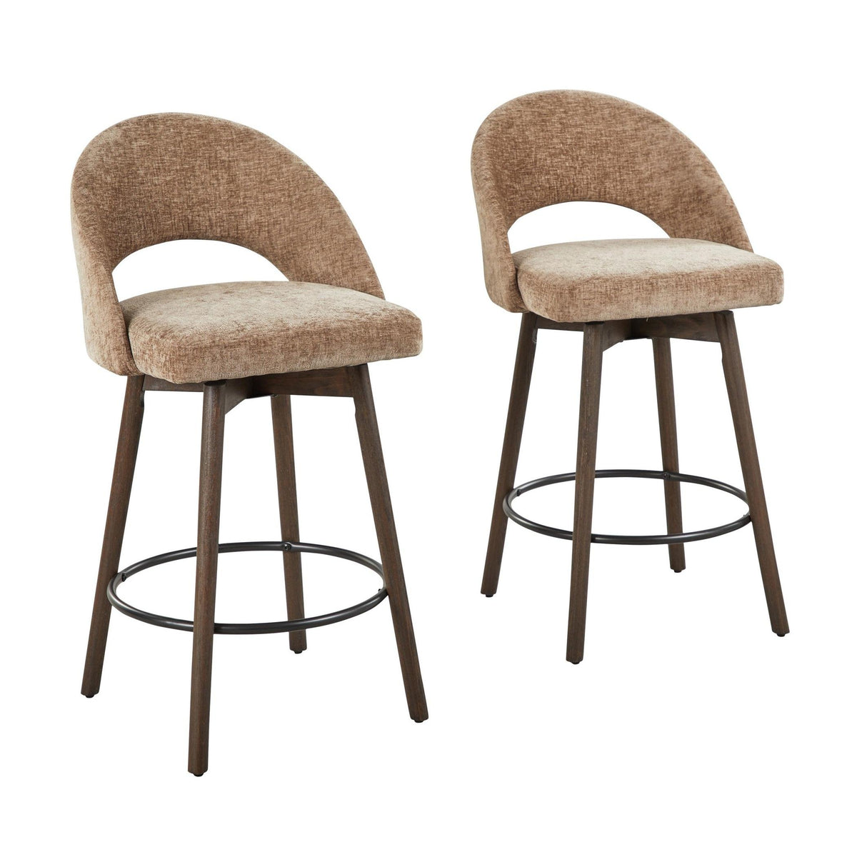 Renee Upholstered 26" Fixed-Height Counter Stool - Set of 2