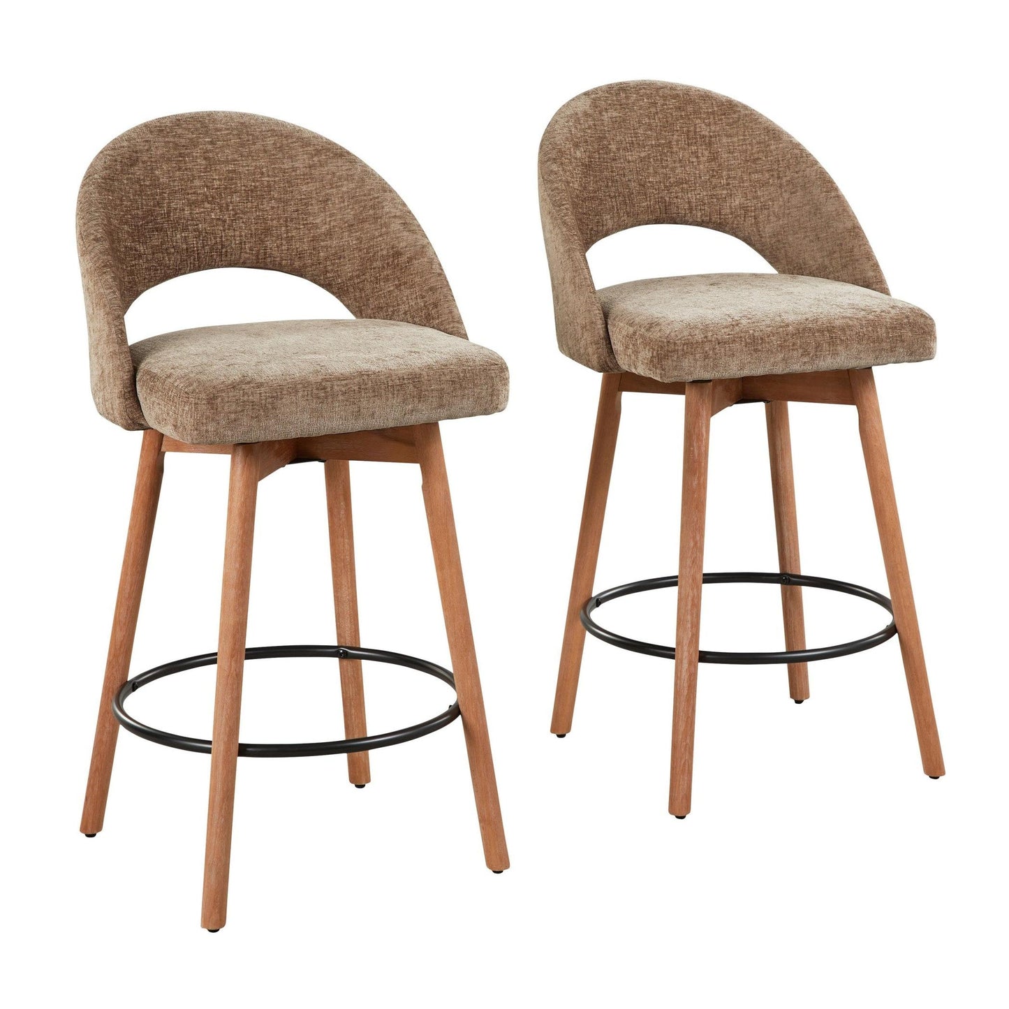 Renee Upholstered 26" Fixed-Height Counter Stool - Set of 2