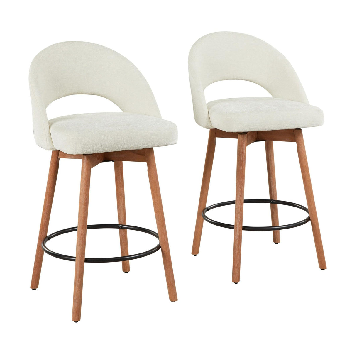 Renee Upholstered 26" Fixed-Height Counter Stool - Set of 2
