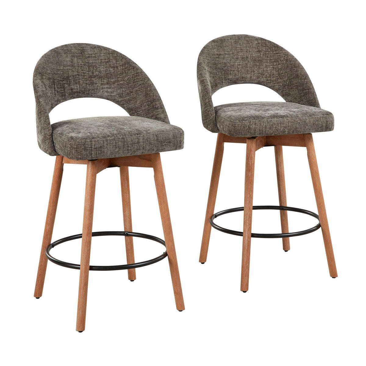 Renee Upholstered 26" Fixed-Height Counter Stool - Set of 2