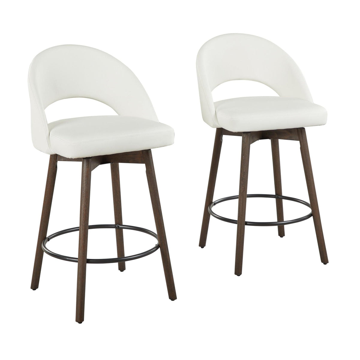 Renee Upholstered 26" Fixed-Height Counter Stool - Set of 2