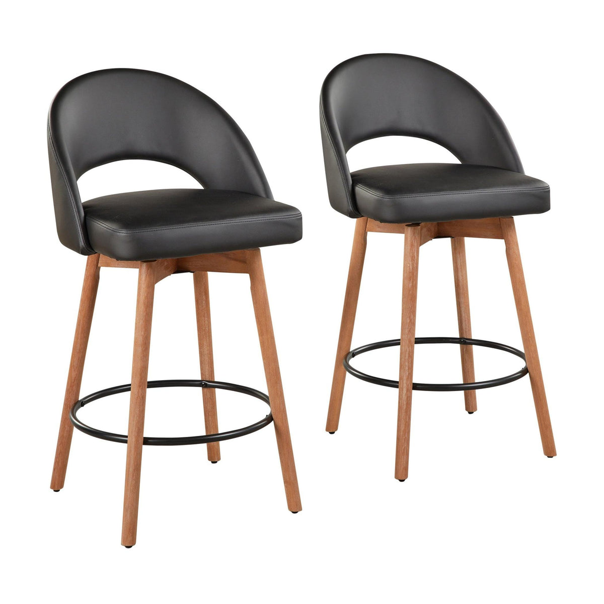 Renee Upholstered 26" Fixed-Height Counter Stool - Set of 2