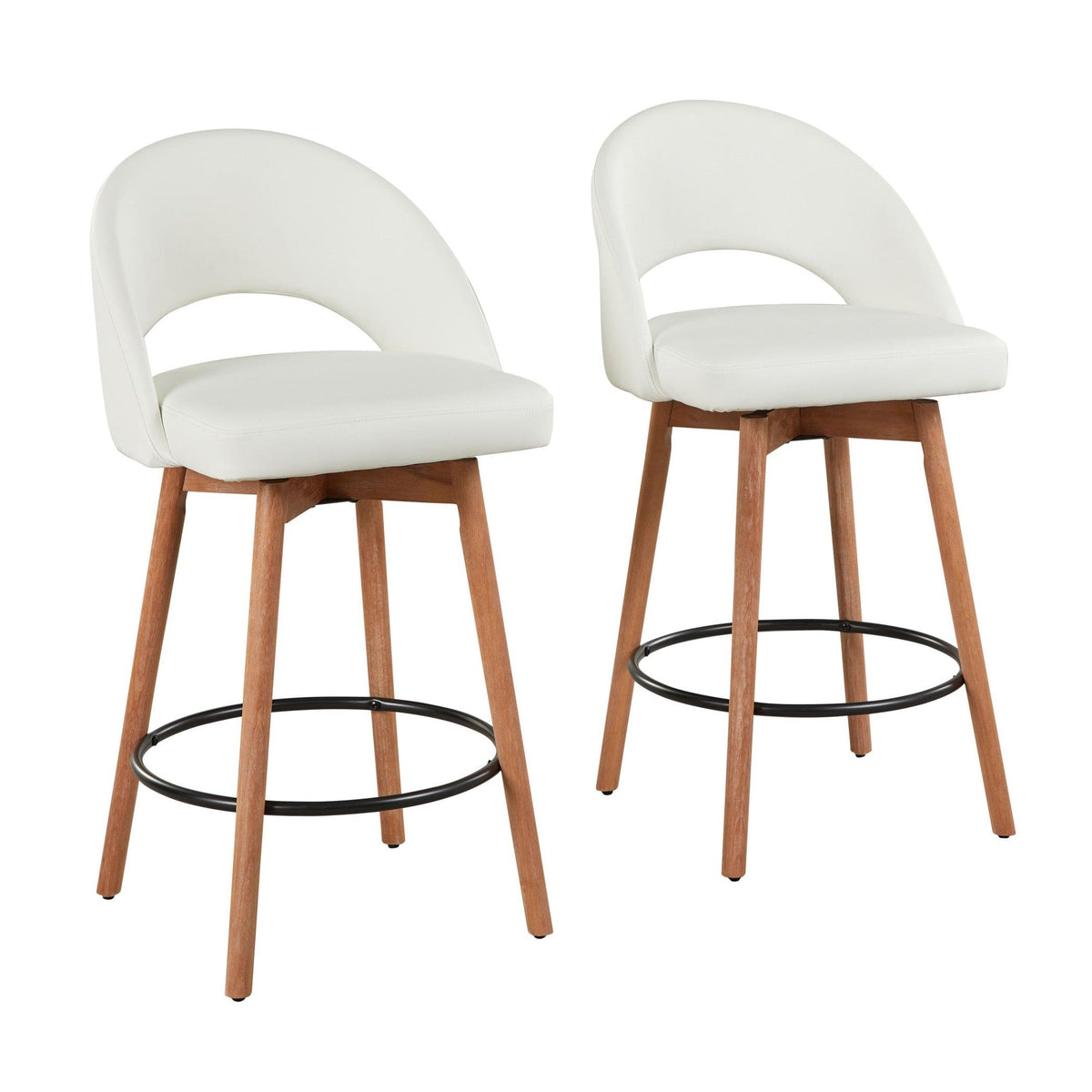 Renee Upholstered 26" Fixed-Height Counter Stool - Set of 2