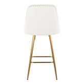 Studded Marcel 27" Fixed-Height Counter Stool - Set of 2