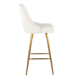 Studded Marcel 27" Fixed-Height Counter Stool - Set of 2