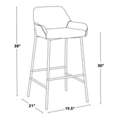 Daniella 30" Fixed-Height Barstool - Set of 2