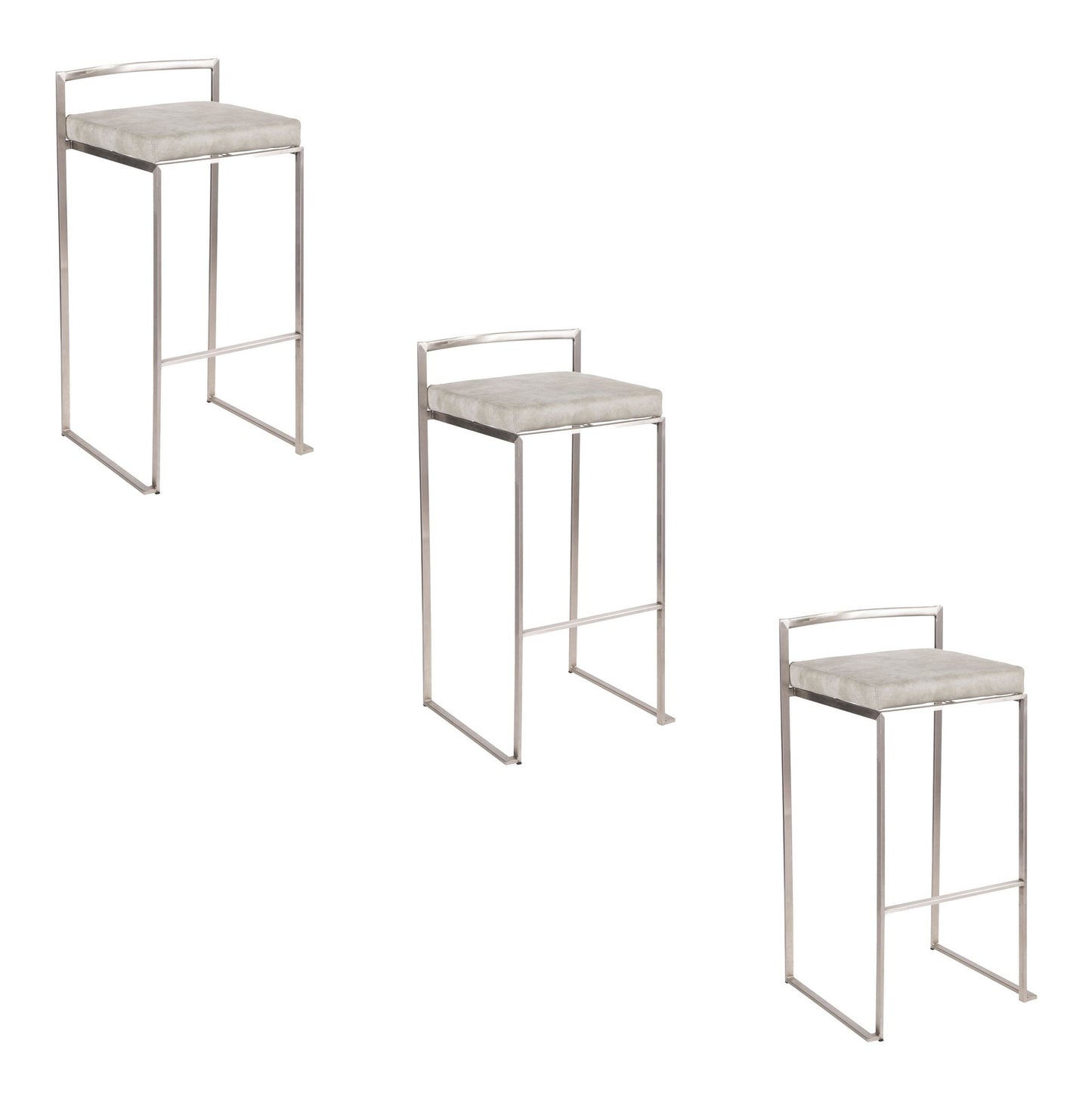 Fuji Stacker 30" Fixed-Height Barstool - Set of 3
