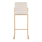 Fuji High Back 30" Fixed-Height Barstool - Set of 3