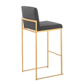 Fuji High Back 30" Fixed-Height Barstool - Set of 3