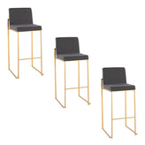 Fuji High Back 30" Fixed-Height Barstool - Set of 3