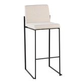 Fuji High Back 30" Fixed-Height Barstool - Set of 3