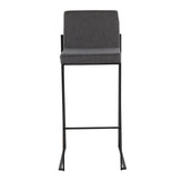 Fuji High Back 30" Fixed-Height Barstool - Set of 3