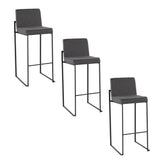 Fuji High Back 30" Fixed-Height Barstool - Set of 3