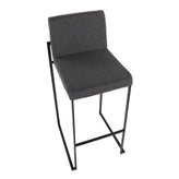 Fuji High Back 30" Fixed-Height Barstool - Set of 3
