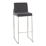 Fuji High Back 30" Fixed-Height Barstool - Set of 3