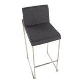 Fuji High Back 30" Fixed-Height Barstool - Set of 3