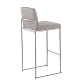 Fuji High Back 30" Fixed-Height Barstool - Set of 3