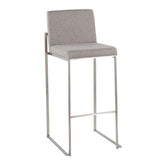 Fuji High Back 30" Fixed-Height Barstool - Set of 3