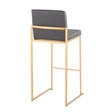 Fuji High Back 30" Fixed-Height Barstool - Set of 3