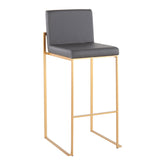 Fuji High Back 30" Fixed-Height Barstool - Set of 3