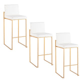 Fuji High Back 30" Fixed-Height Barstool - Set of 3