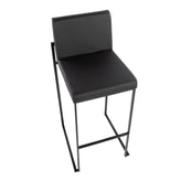 Fuji High Back 30" Fixed-Height Barstool - Set of 3