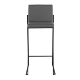 Fuji High Back 30" Fixed-Height Barstool - Set of 3