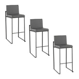 Fuji High Back 30" Fixed-Height Barstool - Set of 3