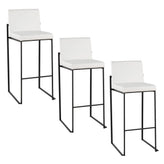Fuji High Back 30" Fixed-Height Barstool - Set of 3