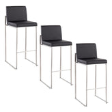 Fuji High Back 30" Fixed-Height Barstool - Set of 3