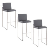 Fuji High Back 30" Fixed-Height Barstool - Set of 3