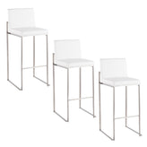 Fuji High Back 30" Fixed-Height Barstool - Set of 3