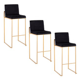 Fuji High Back 30" Fixed-Height Barstool - Set of 3
