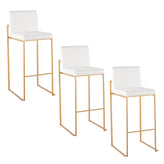 Fuji High Back 30" Fixed-Height Barstool - Set of 3