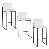 Fuji High Back 30" Fixed-Height Barstool - Set of 3