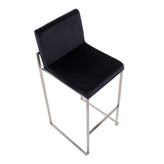 Fuji High Back 30" Fixed-Height Barstool - Set of 3