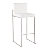 Fuji High Back 30" Fixed-Height Barstool - Set of 3