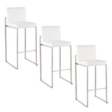Fuji High Back 30" Fixed-Height Barstool - Set of 3