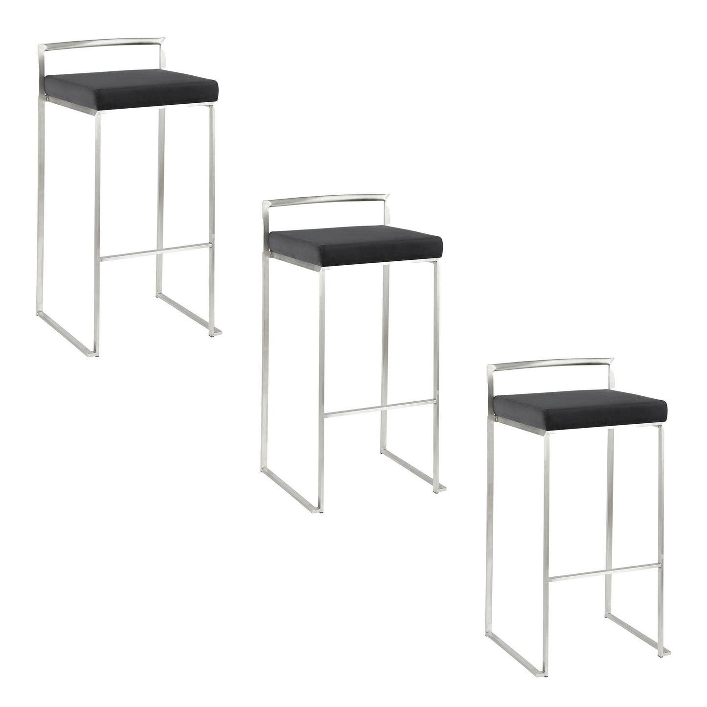 Fuji Stacker 30" Fixed-Height Barstool - Set of 3