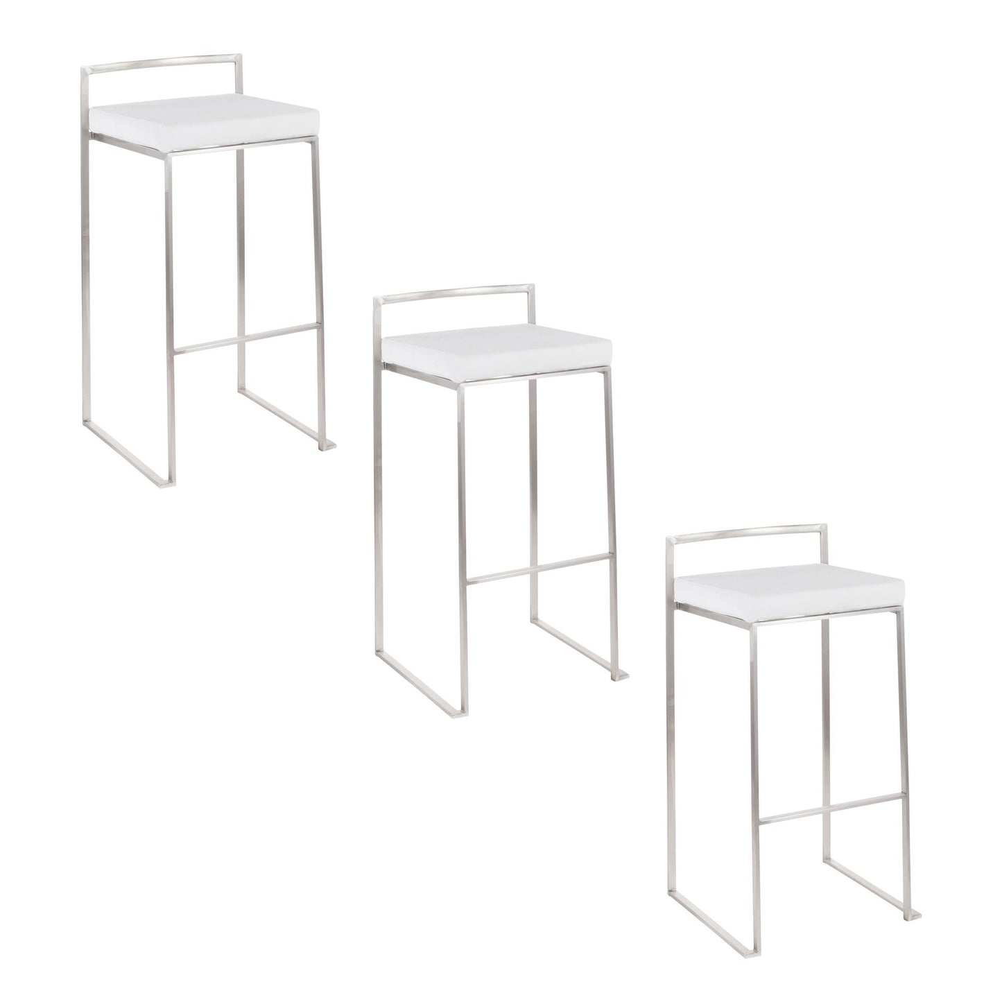 Fuji Stacker 30" Fixed-Height Barstool - Set of 3