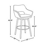 Mustang 30" Fixed-Height Barstool - Set of 2