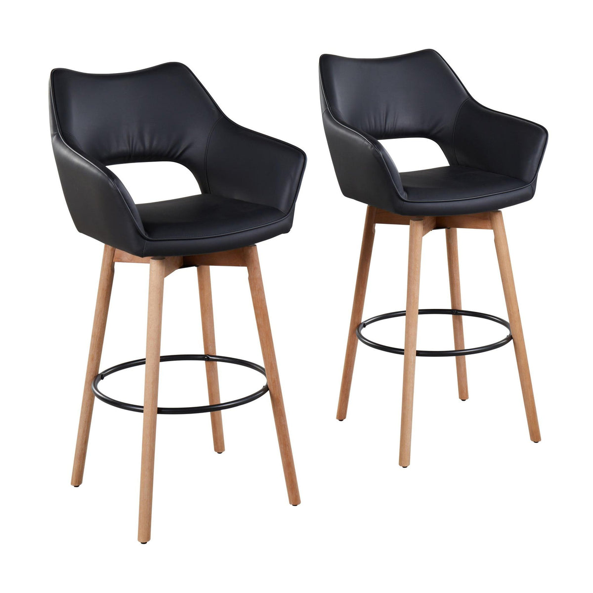 Mustang 30" Fixed-Height Barstool - Set of 2