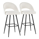 Renee Upholstered 30" Fixed-Height Barstool - Set of 2