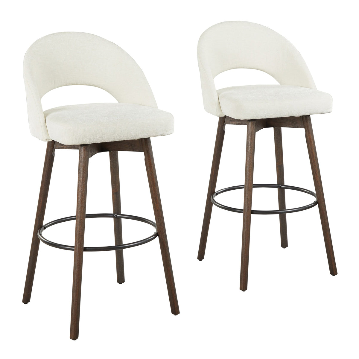 Renee Upholstered 30" Fixed-Height Barstool - Set of 2