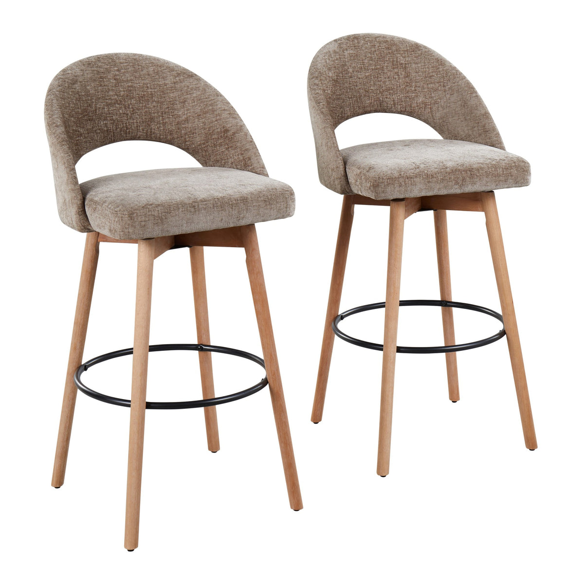 Renee Upholstered 30" Fixed-Height Barstool - Set of 2