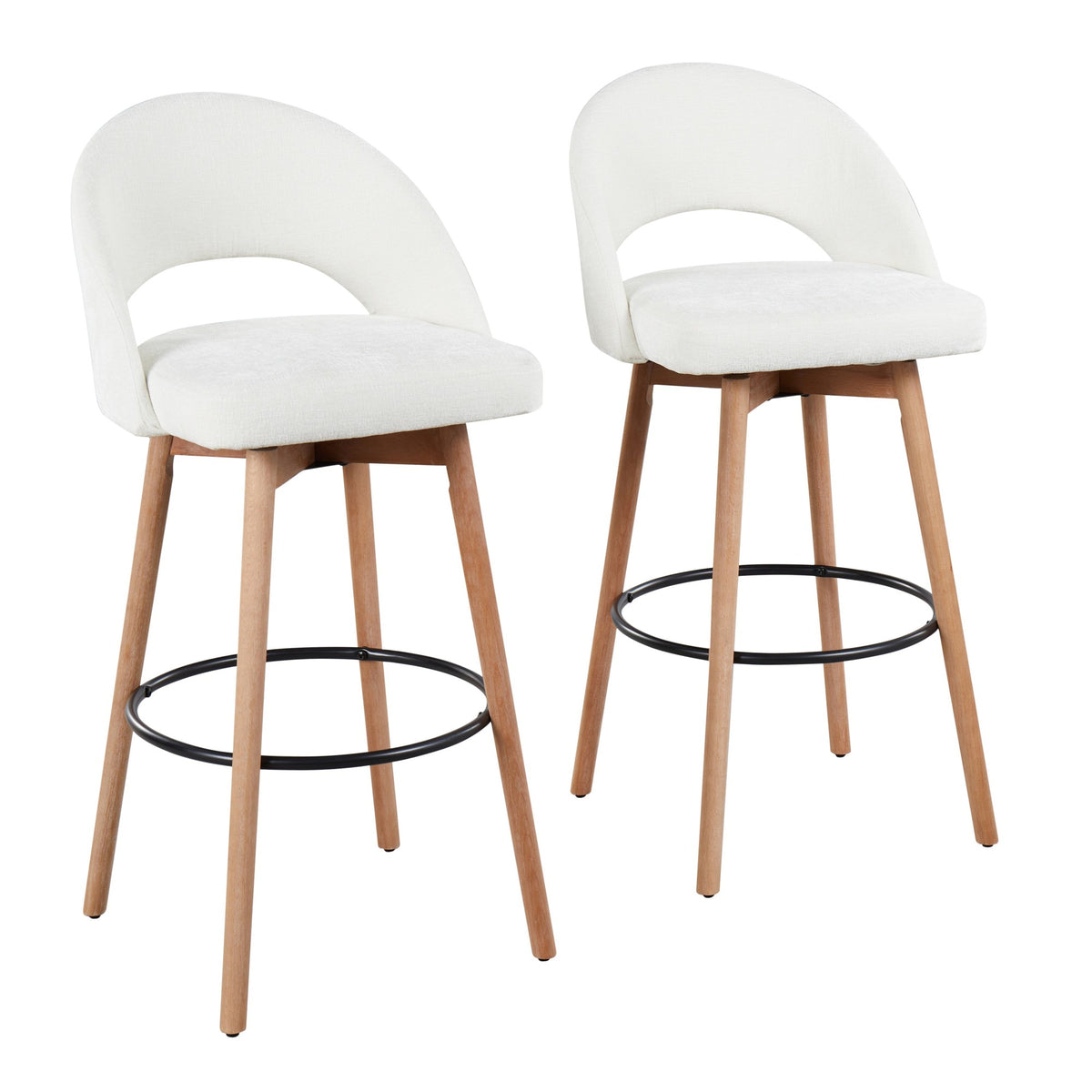 Renee Upholstered 30" Fixed-Height Barstool - Set of 2