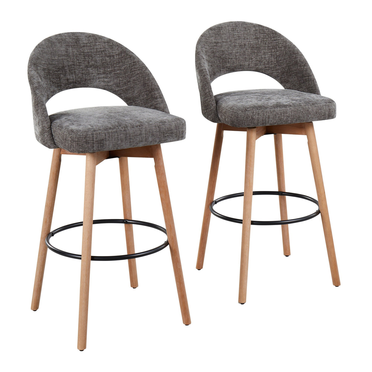 Renee Upholstered 30" Fixed-Height Barstool - Set of 2